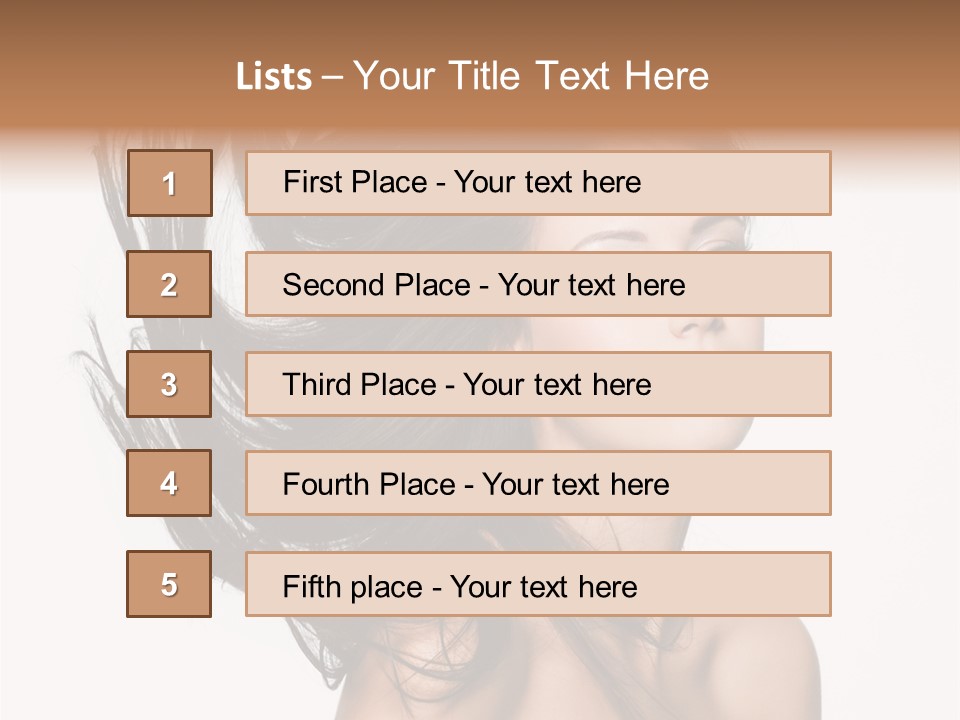 Girl Close Up Brown Hair PowerPoint Template