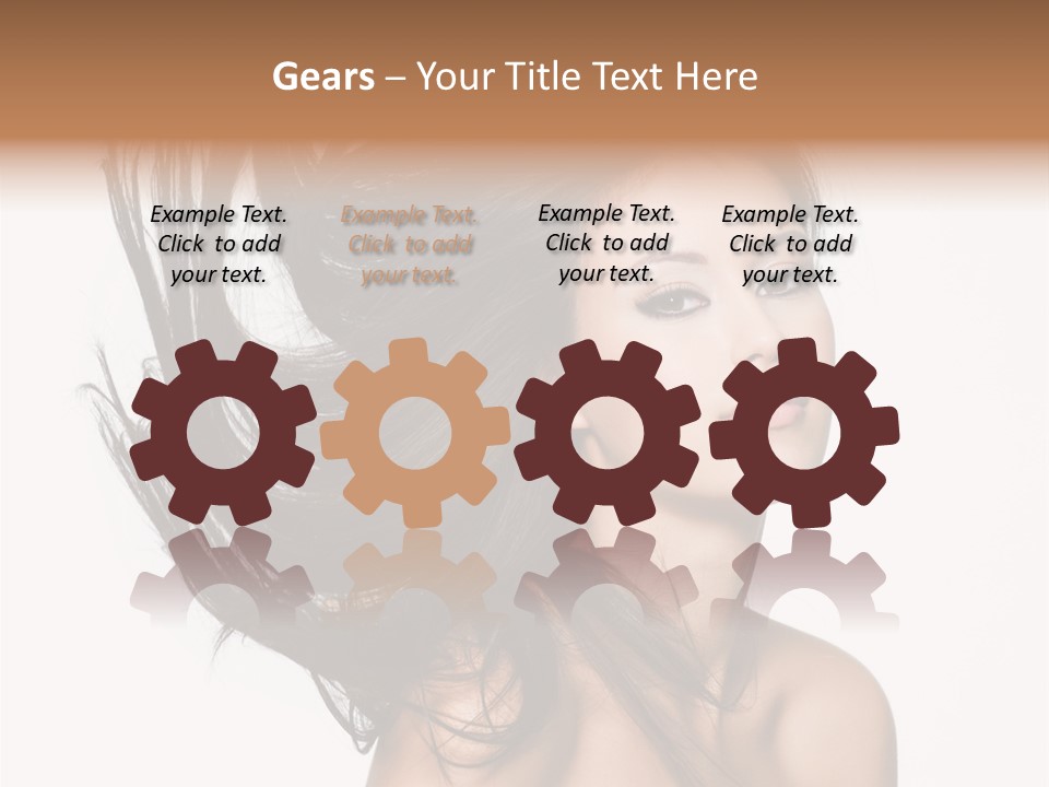 Girl Close Up Brown Hair PowerPoint Template