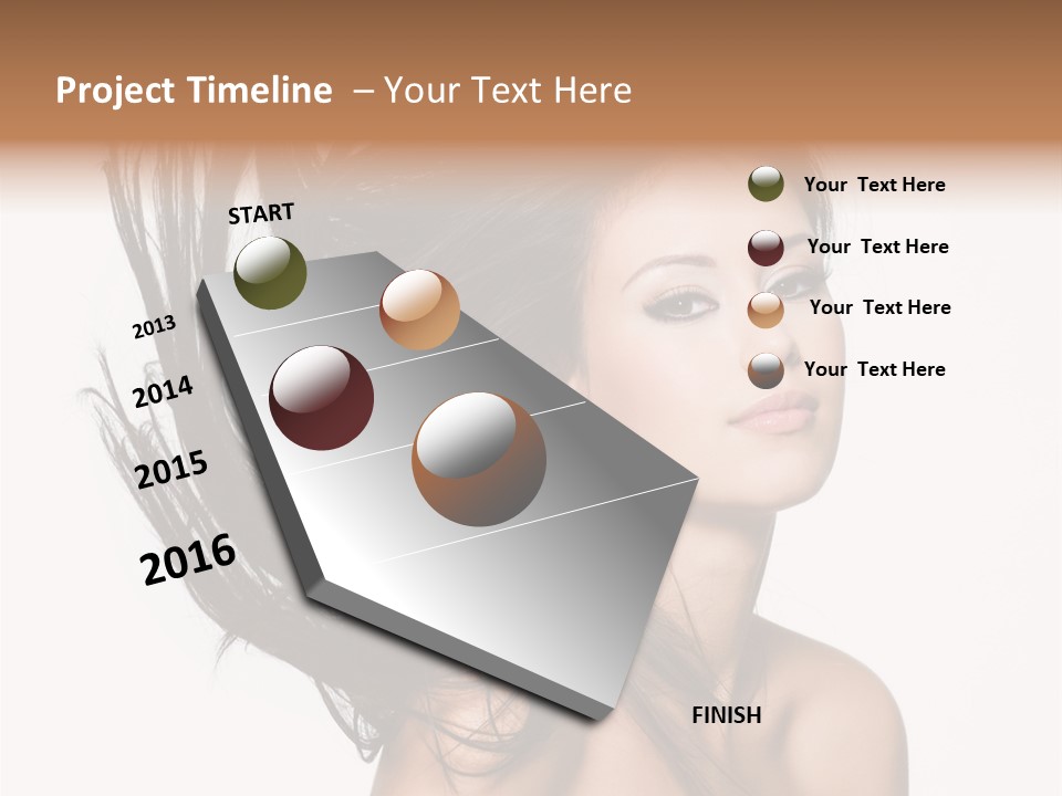 Girl Close Up Brown Hair PowerPoint Template