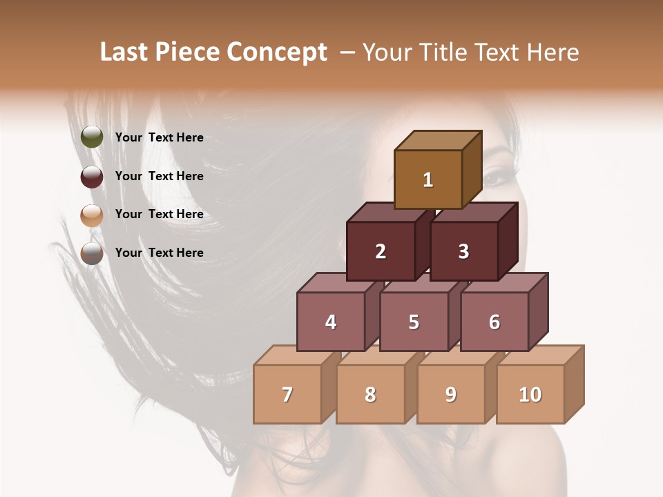 Girl Close Up Brown Hair PowerPoint Template