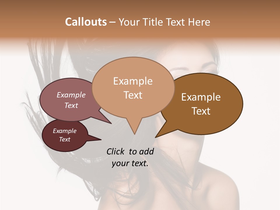 Girl Close Up Brown Hair PowerPoint Template