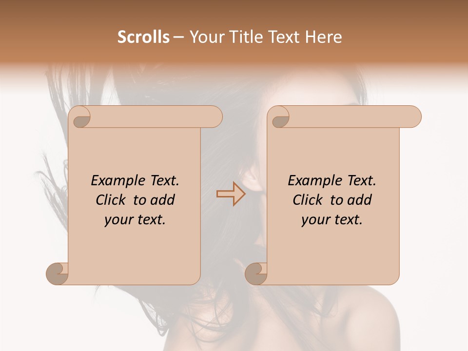 Girl Close Up Brown Hair PowerPoint Template