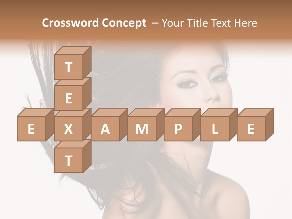 Girl Close Up Brown Hair PowerPoint Template