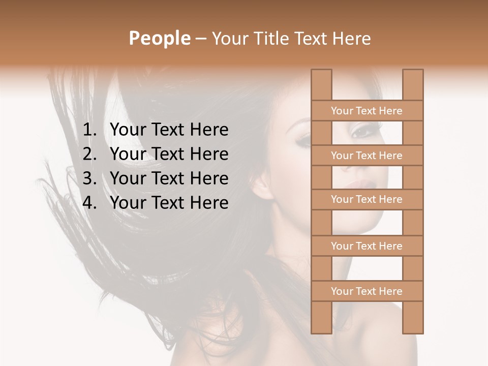 Girl Close Up Brown Hair PowerPoint Template