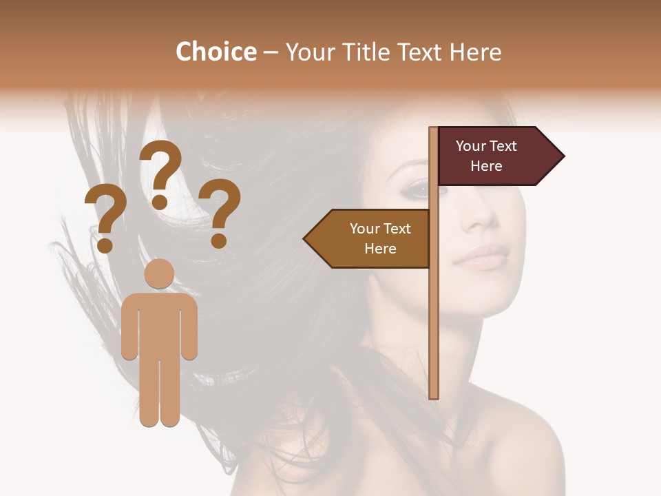 Girl Close Up Brown Hair PowerPoint Template