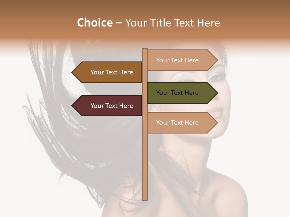 Girl Close Up Brown Hair PowerPoint Template