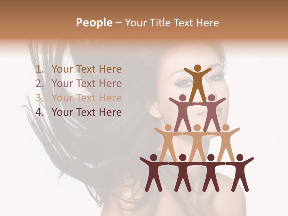 Girl Close Up Brown Hair PowerPoint Template