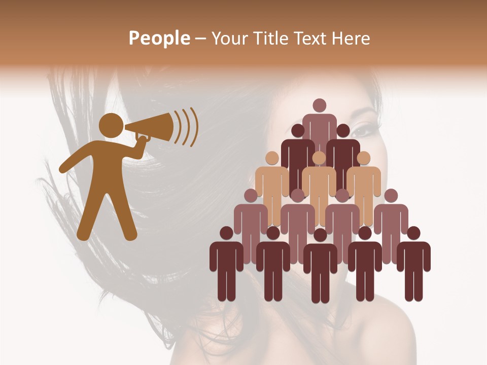 Girl Close Up Brown Hair PowerPoint Template