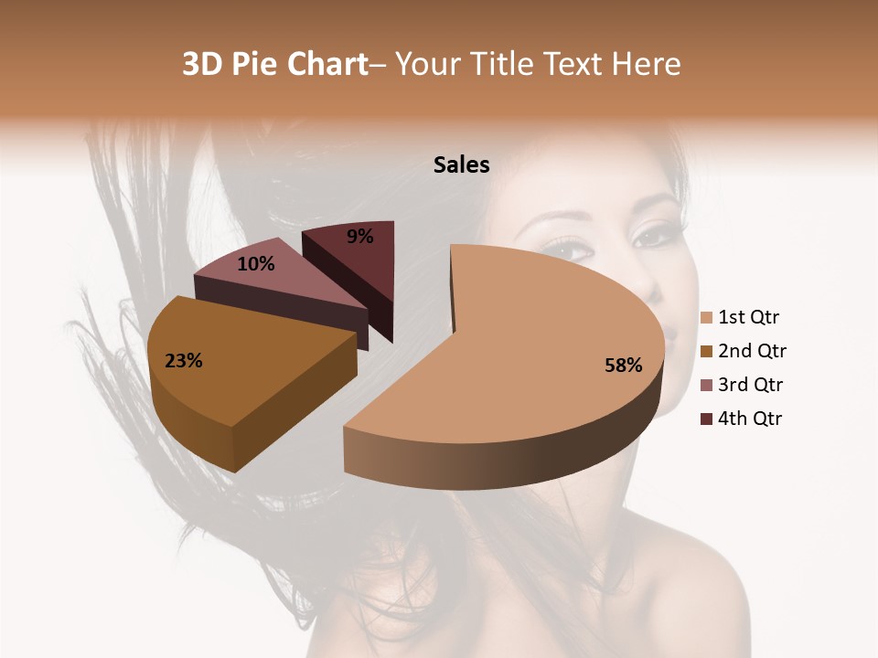 Girl Close Up Brown Hair PowerPoint Template