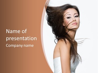 Attractive Brown Hair Young PowerPoint Template