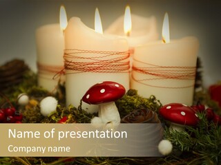 Christmas Decoration Moss Christmas Wreath PowerPoint Template