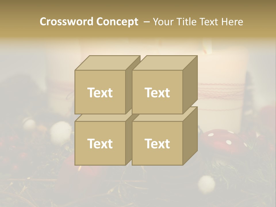 Christmas Decoration Moss Christmas Wreath PowerPoint Template