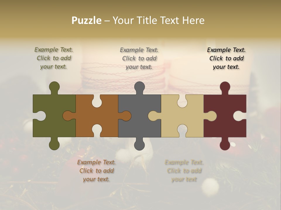 Christmas Decoration Moss Christmas Wreath PowerPoint Template