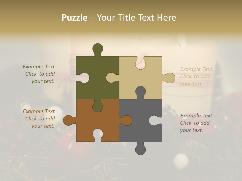 Christmas Decoration Moss Christmas Wreath PowerPoint Template