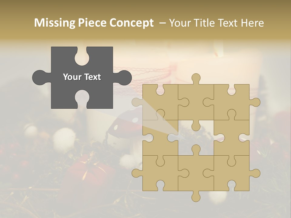 Christmas Decoration Moss Christmas Wreath PowerPoint Template