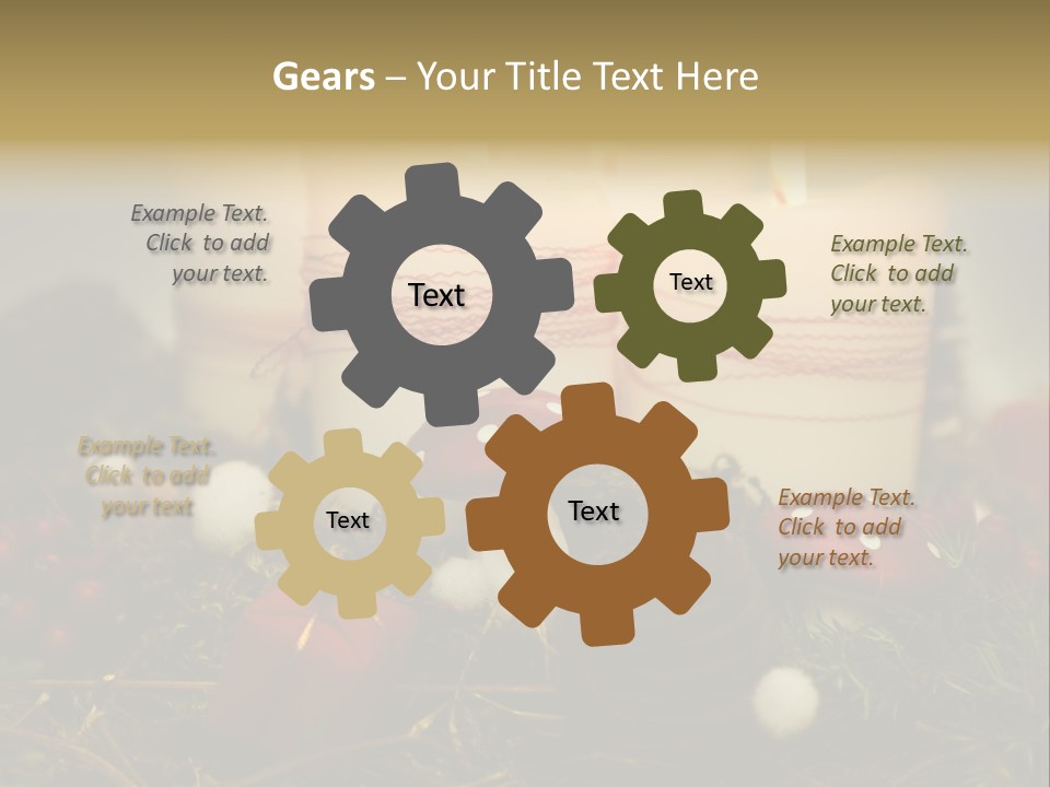 Christmas Decoration Moss Christmas Wreath PowerPoint Template