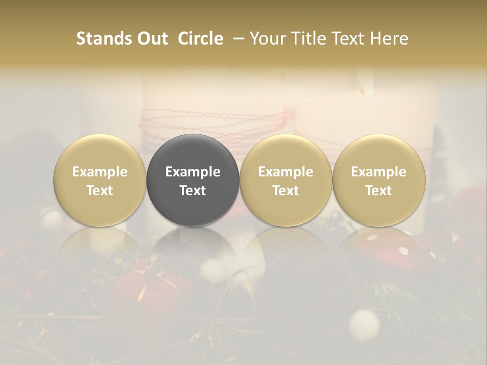 Christmas Decoration Moss Christmas Wreath PowerPoint Template