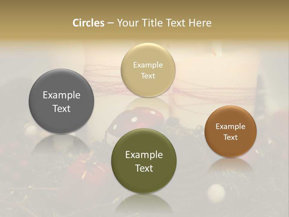 Christmas Decoration Moss Christmas Wreath PowerPoint Template