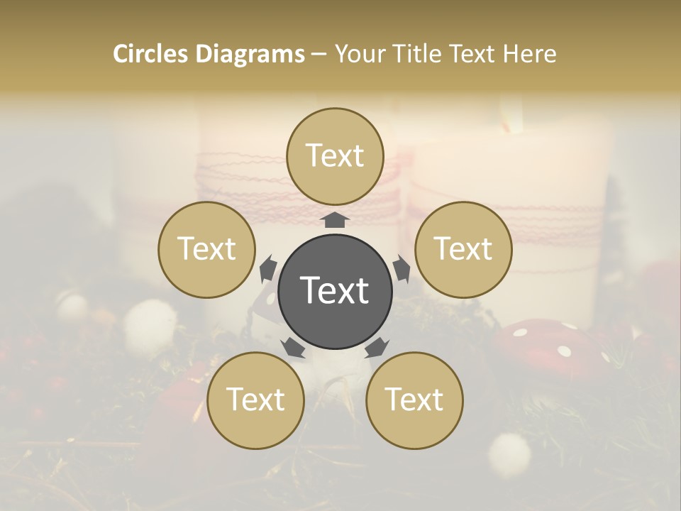 Christmas Decoration Moss Christmas Wreath PowerPoint Template