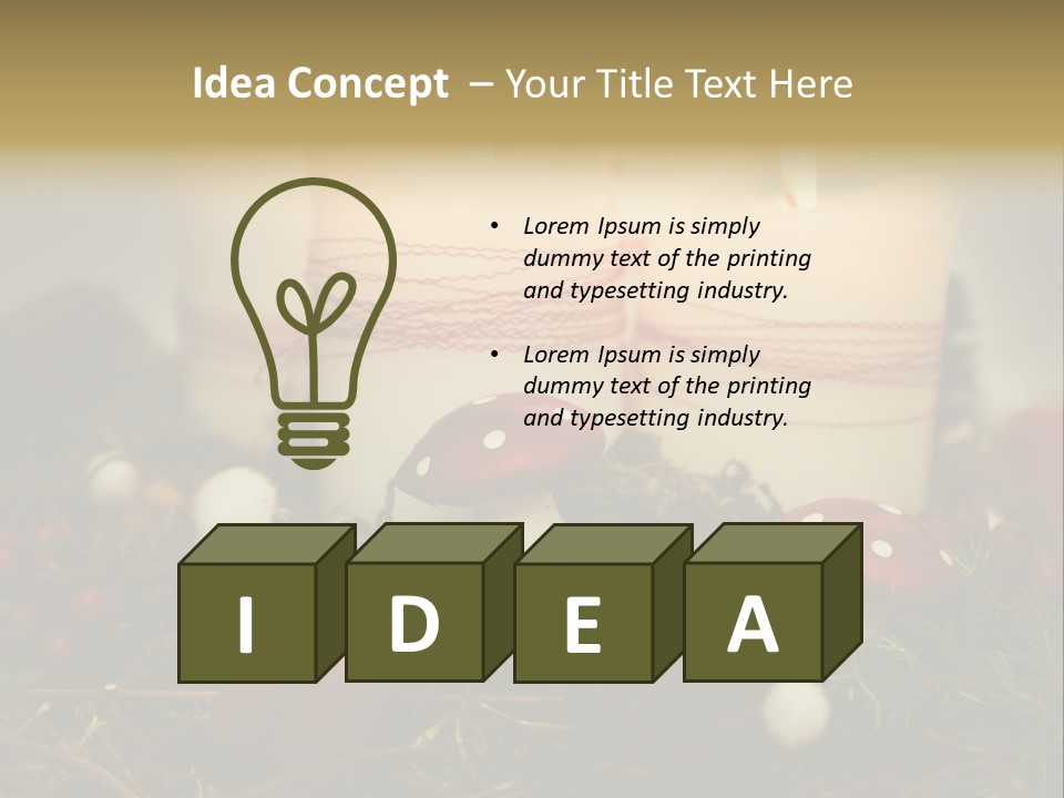 Christmas Decoration Moss Christmas Wreath PowerPoint Template