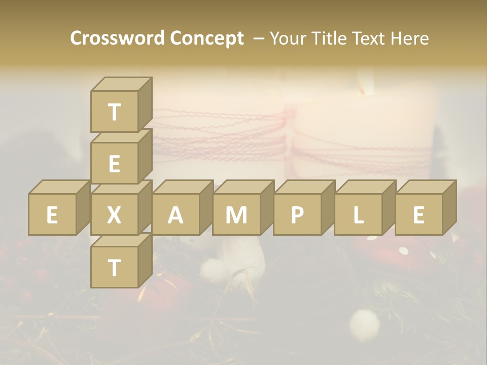 Christmas Decoration Moss Christmas Wreath PowerPoint Template