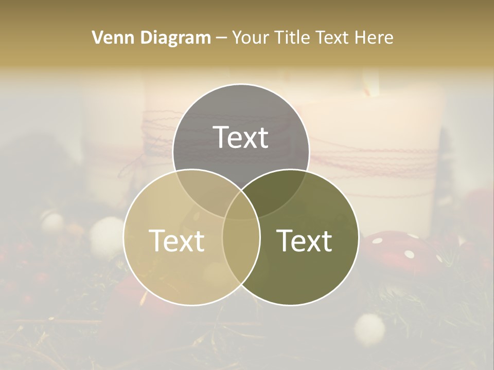 Christmas Decoration Moss Christmas Wreath PowerPoint Template