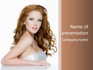 Hairstyle Attractive Face PowerPoint Template