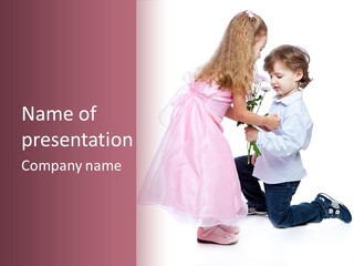 Caucasian Small Boy PowerPoint Template