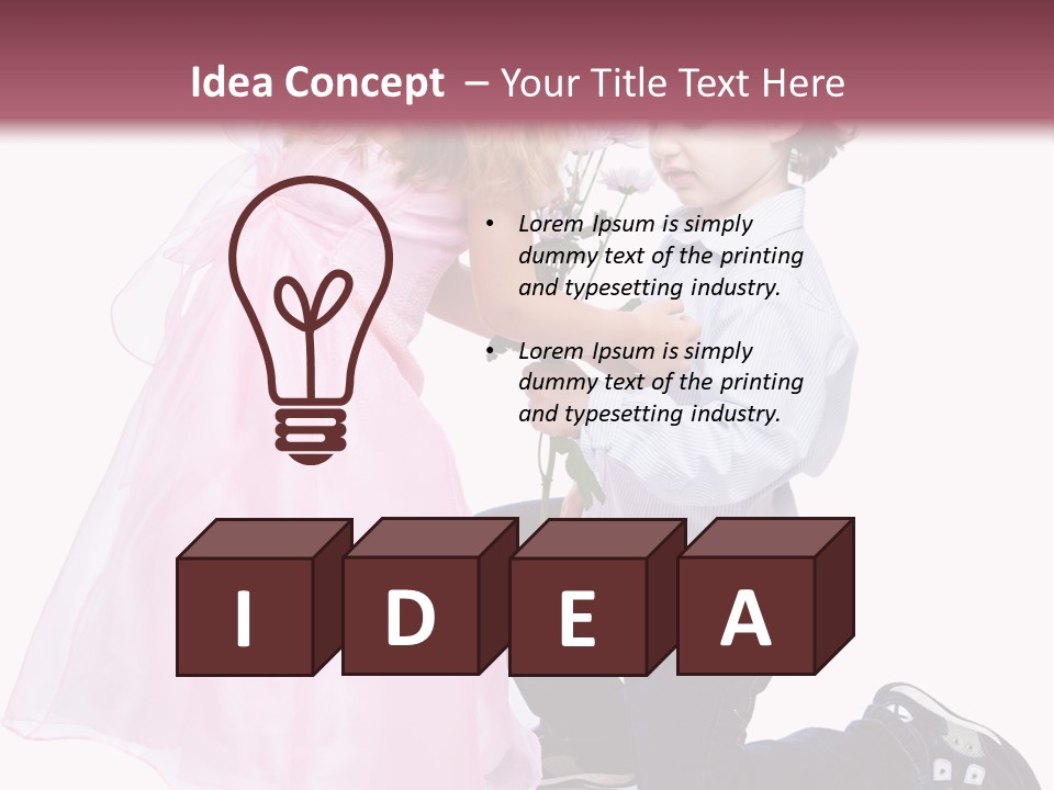 Caucasian Small Boy PowerPoint Template