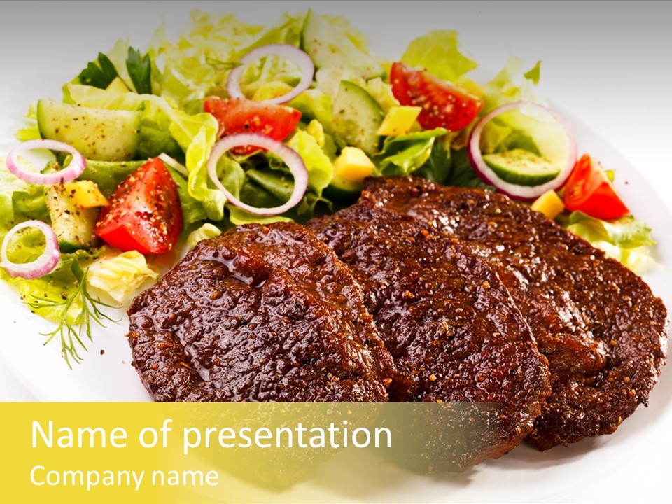 Food Steak Roasted PowerPoint Template