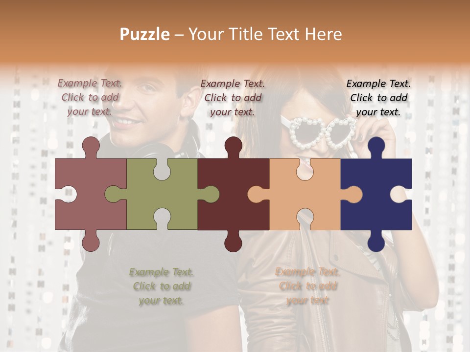 Happiness Nightlife Expression PowerPoint Template