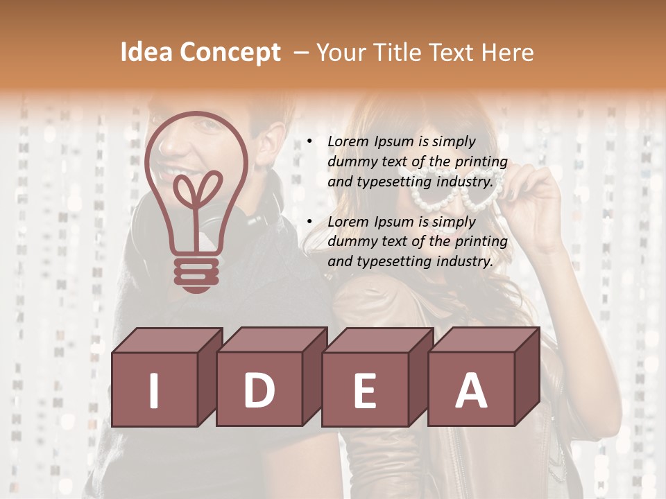 Happiness Nightlife Expression PowerPoint Template