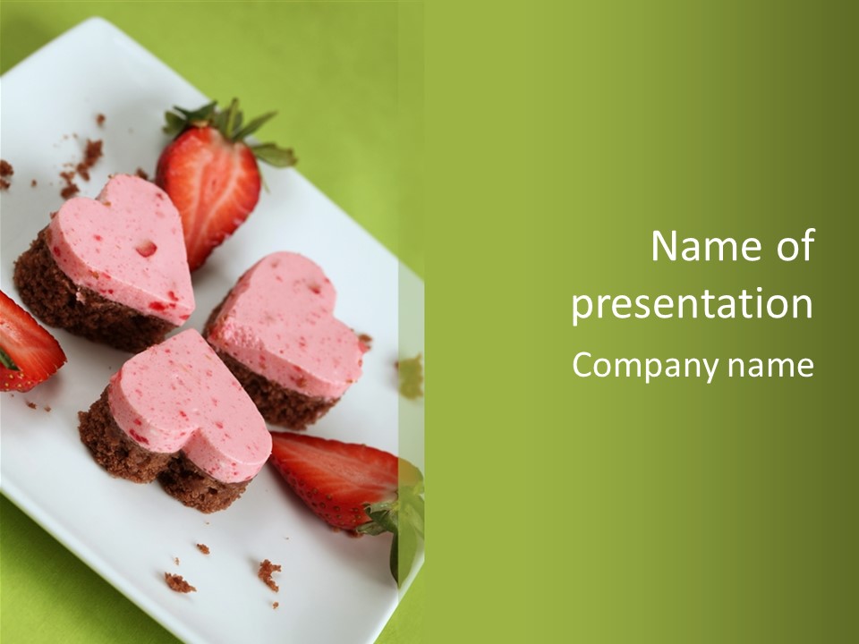 Piece Dessert Plate PowerPoint Template