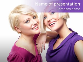 Centre Enjoyment Woman PowerPoint Template