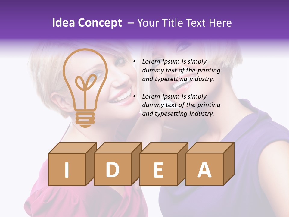 Centre Enjoyment Woman PowerPoint Template