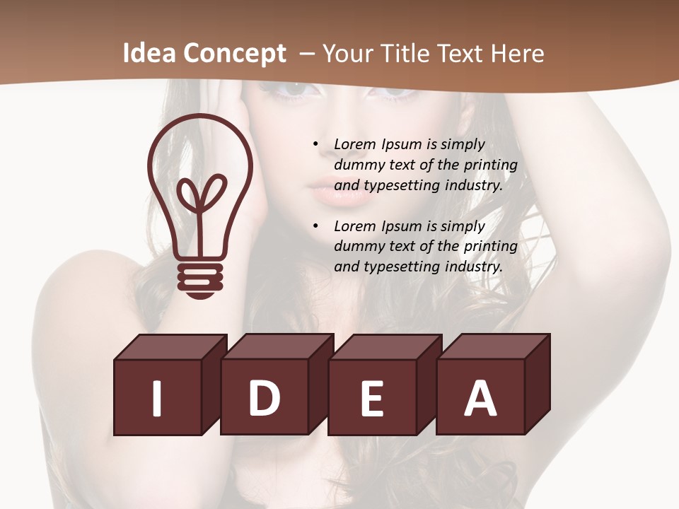 Vertical Long Girl PowerPoint Template