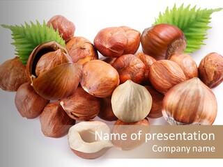 White Stack Nut PowerPoint Template