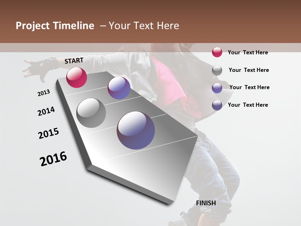 Posing Breakdancer Jump PowerPoint Template