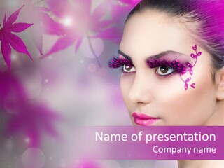 White Eyelash Style PowerPoint Template