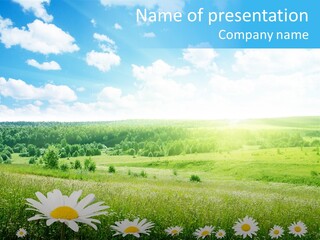 Cloud Floral Pasture PowerPoint Template