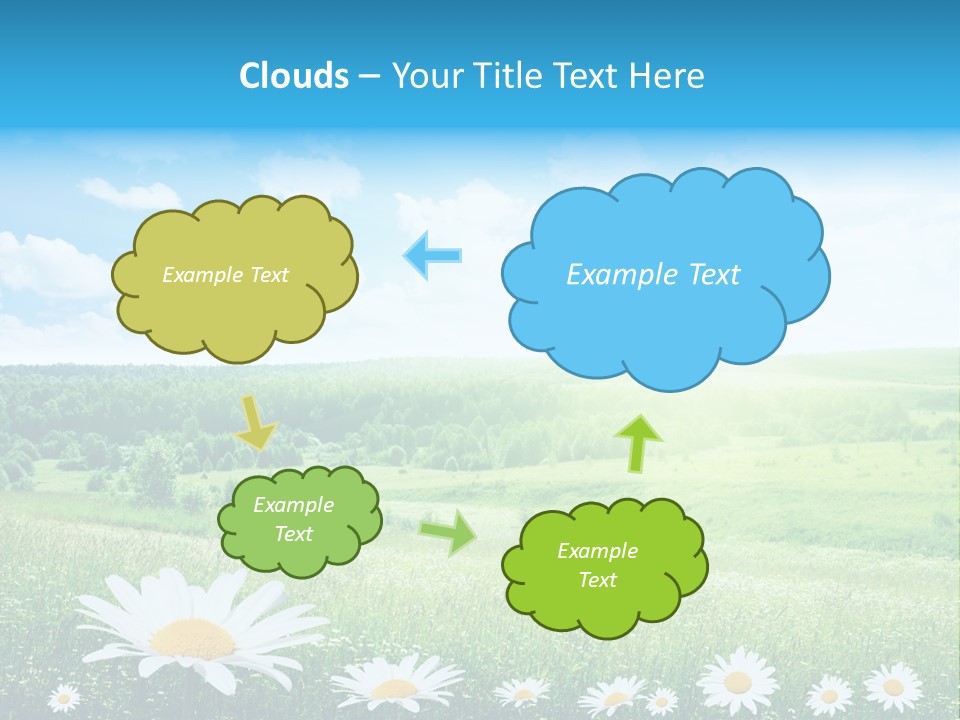 Cloud Floral Pasture PowerPoint Template