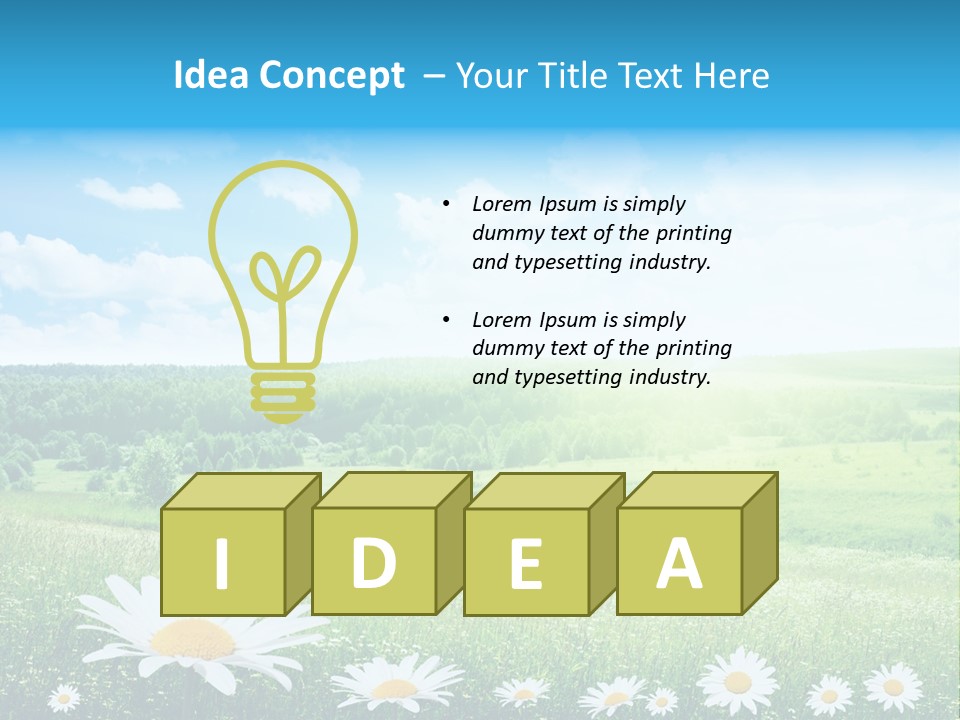 Cloud Floral Pasture PowerPoint Template