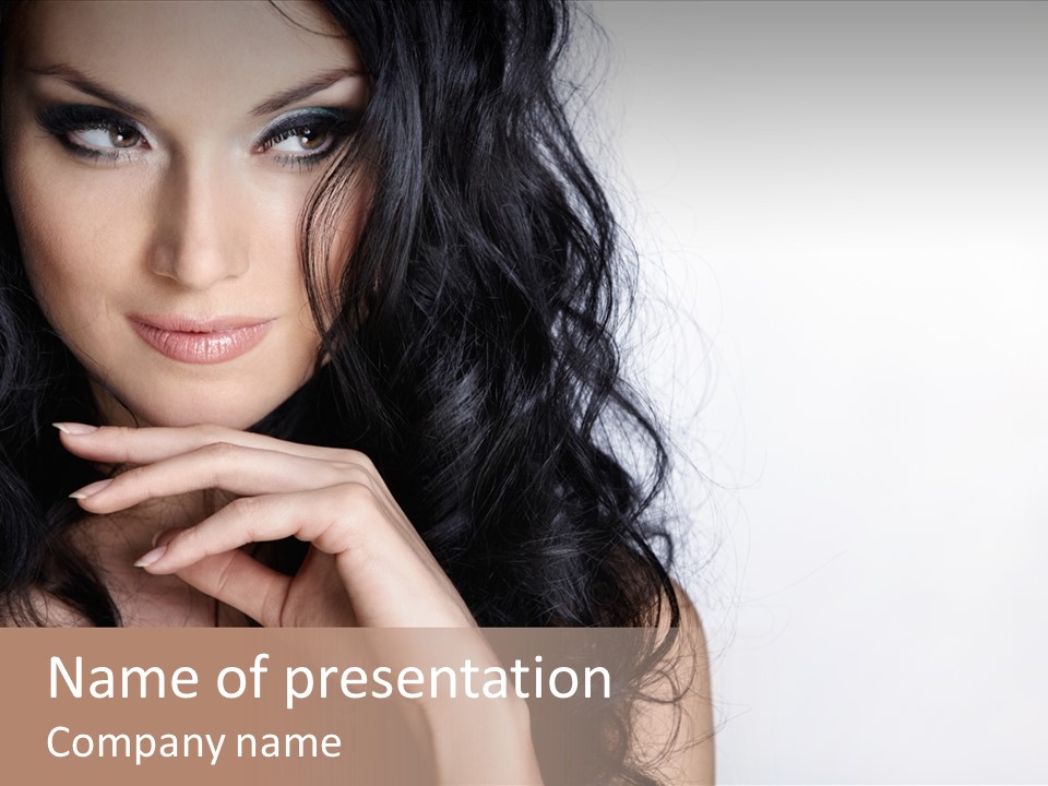 Cosmetic Young Woman PowerPoint Template