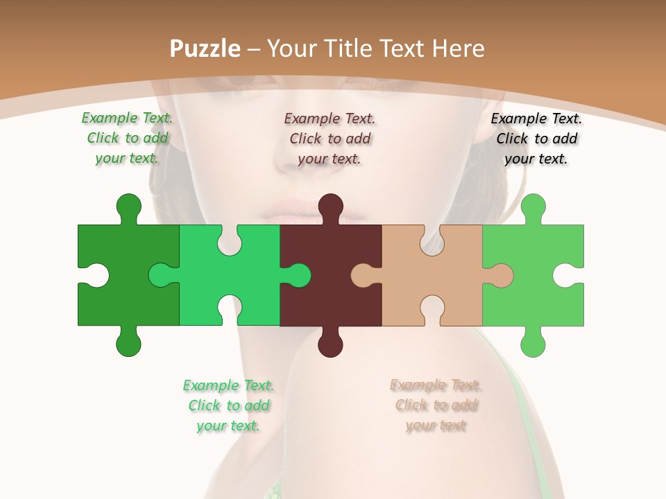 Young Brown Hair Elegance PowerPoint Template