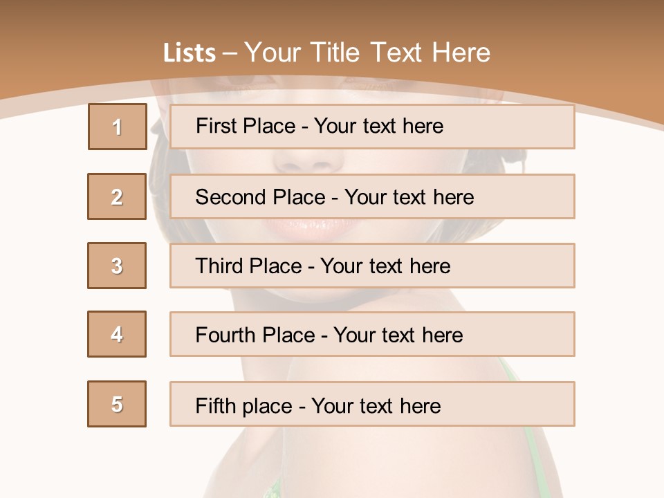 Young Brown Hair Elegance PowerPoint Template