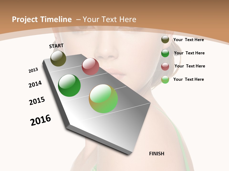 Young Brown Hair Elegance PowerPoint Template