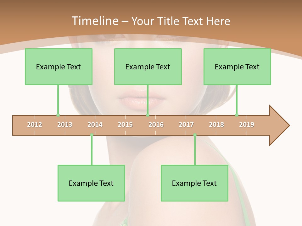 Young Brown Hair Elegance PowerPoint Template