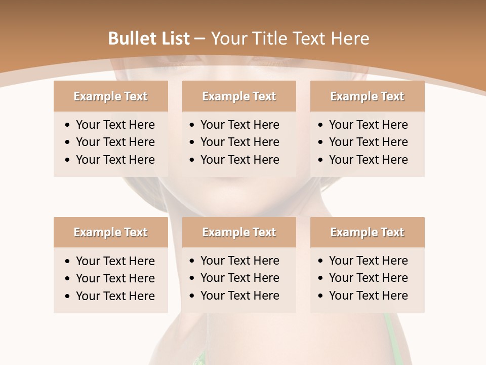 Young Brown Hair Elegance PowerPoint Template