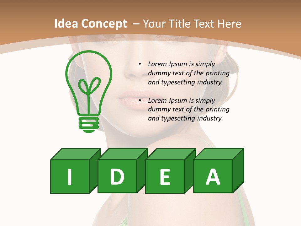 Young Brown Hair Elegance PowerPoint Template