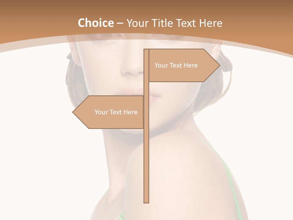 Young Brown Hair Elegance PowerPoint Template